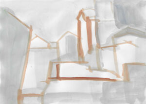 z.t. pencil with waterbased oil on paper A view 21 x 28,5 cm 2021